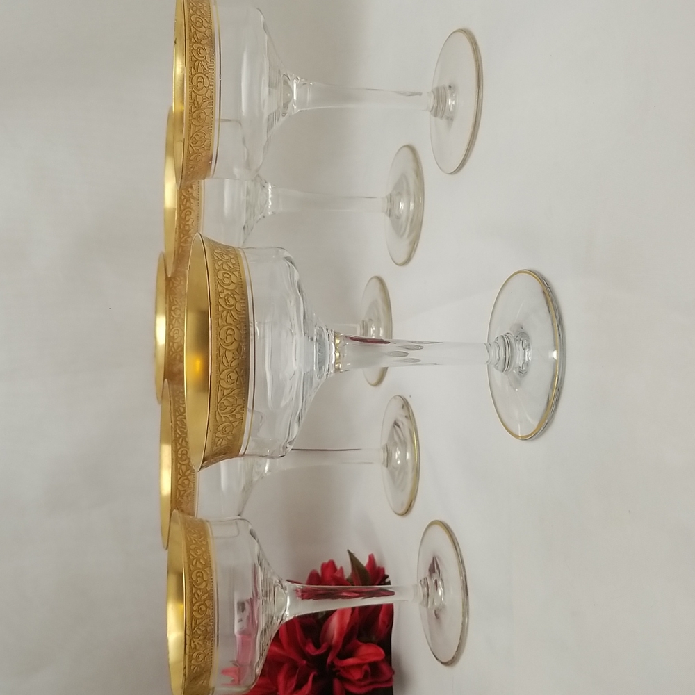 Tiffin Rambler Rose Champagne High Sherbet Glasses